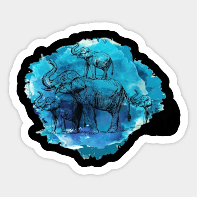 Elephant Water Color Sticker by ZarenBeck